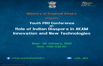 Youth Pravasi Bharatiya Divas (PBD) Virtual Conference- Jan 9, 2022 